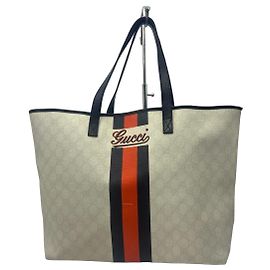 Sac cabas Gucci GG Supreme Monogram Noir Rouge Beige