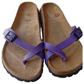Birkenstock Leder Sandalen Violett Lila