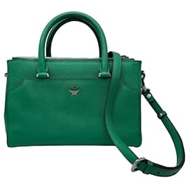 MCM Elda Sac à Main en Cuir Saffiano - Vert Vert