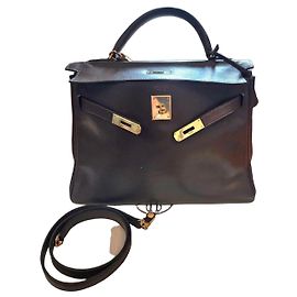 Bolsa Hermès Kelly 32 em couro marrom Marrom