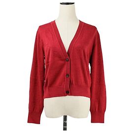 Cardigan de malha de seda e algodão H Lift Hermès 38 Vermelho
