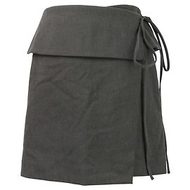 Autre Marque Mini saia com design transpassado FRAY I.D Marrom Cinza antracite