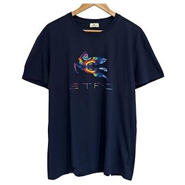Camiseta de algodón con estampado Pegasus ETRO Azul Azul marino
