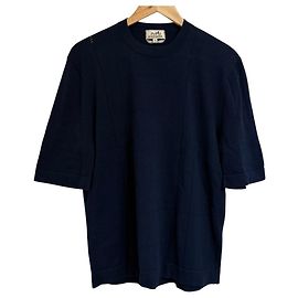 Hermès Hermes Knit Short Sleeve Top Blue Navy blue