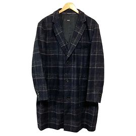 Autre Marque Hugo Boss Checked Wool Chester Coat Black