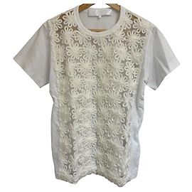 Autre Marque Camiseta de renda bordada tao Comme des Garçons Branco