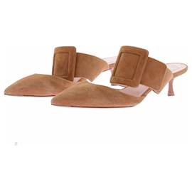 Roger Vivier Stilettos de ante marrón Camello