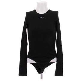 Off White Black Viscose Bodysuit Black