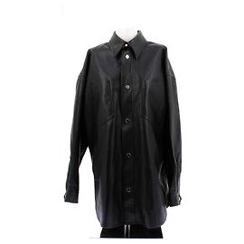 Nanushka Lederjacke Schwarz Schwarz
