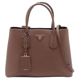 Prada Sac cabas en cuir Saffiano marron Marron