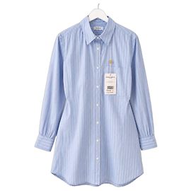 Off White Off-White Gestreiftes Baumwollhemd Blau