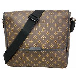 Borsa a tracolla Louis Vuitton Monogram Macassar District MM Marrone