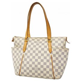 Louis Vuitton Damier Azur Totally PM Tote Bag Weiß