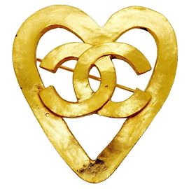 Chanel Herzmotiv-Brosche vergoldet Golden