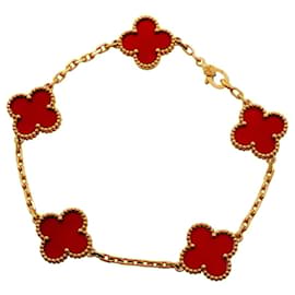 Van Cleef & Arpels Alhambra Charm Bracelet Red