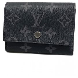 Portafoglio pieghevole Louis Vuitton in Monogram Eclipse Nero