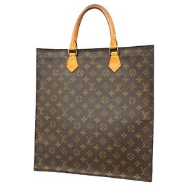 Louis Vuitton Monogram Sac Plat Tote Bag Marrom