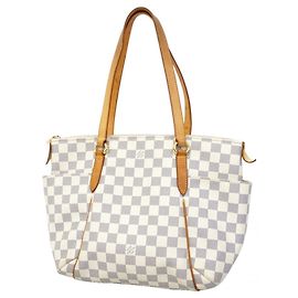 Louis Vuitton Damier Azur Totally PM Tote Bag Weiß