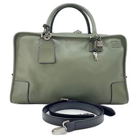 Bolsa Loewe Amazona 44 Anagram em couro verde Verde