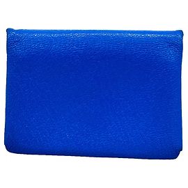 Hermès Hermes Calvi Duo Card Case Blue