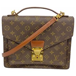 Borsa Louis Vuitton Monogram Monceau 28 Marrone