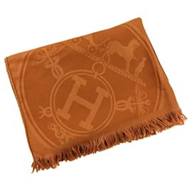 Hermès Hermes New Libris Cashmere-Seide Stola Groß Kamel