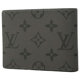 Portefeuille Slender Louis Vuitton Monogram Eclipse Reverse Marron Noir