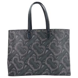 Burberry Monogram Canvas Tote Bag Black