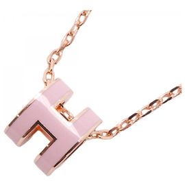 Hermès Colar Hermes Mini Pop H Rosa Dourado