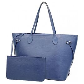 Borsa Tote Louis Vuitton Epi Neverfull MM Blu navy