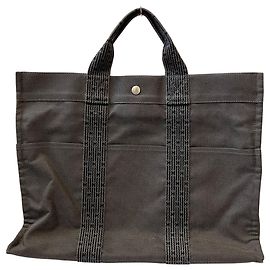 Hermès Hermes Herline MM Canvas Tote Bag Black