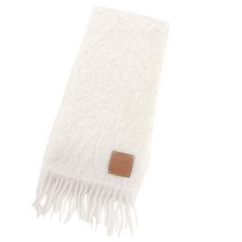Echarpe de lã e mohair marfim Loewe Cru