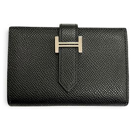 Hermès Hermes Bearn Mini Bi-Fold Wallet Black
