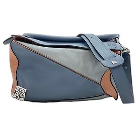 Sac Loewe Puzzle Medium 2-Way en cuir bleu Bleu