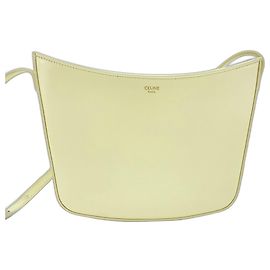Céline Bolsa Clock Medium da Celine - Bolsa de ombro em couro bege Bege