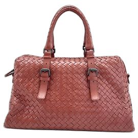 Bottega Veneta Red Intrecciato Leather Handbag Red