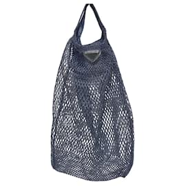 Bolsa de malha com placa triangular azul claro Prada Azul claro