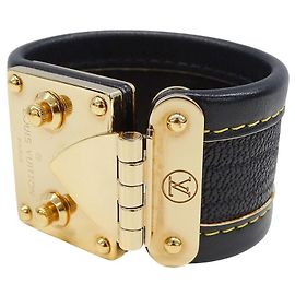 Pulsera charm de cuero negro Louis Vuitton Negro