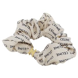 Céline Scrunchie de seda bege Celine Triomphe Bege