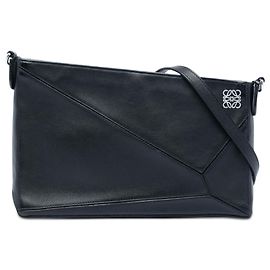 Pochette Puzzle en cuir noir LOEWE Noir