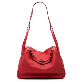 Hermès Red Clemence Lindy 34 Rouge