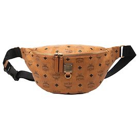 MCM Brown Medium Visetos Coated Canvas Fursten Belt Bag Brown