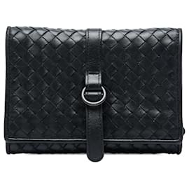 Bottega Veneta Black Nappa Intrecciato Schmuckrolle Schwarz