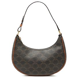 Céline Bolsa de ombro Ava em canvas revestido Triomphe marrom Celine Marrom Castanho escuro