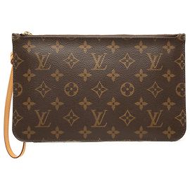 Pochette Louis Vuitton Brown Monogram Neverfull MM Marron