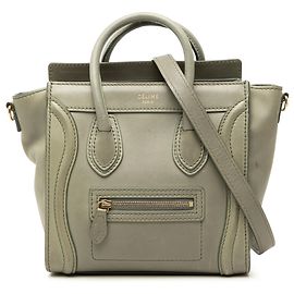 Céline Sac cabas Celine Green Nano Leather Luggage Vert