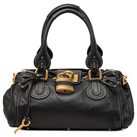 Chloé Black Leather Paddington Handbag Black