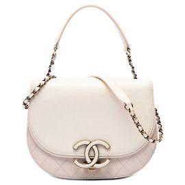 Chanel Brown Small Calfskin Coco Curve Flap Marron Beige