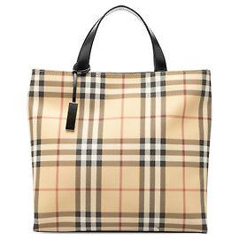 Burberry Beige House Check beschichtete Canvas Tote Beige