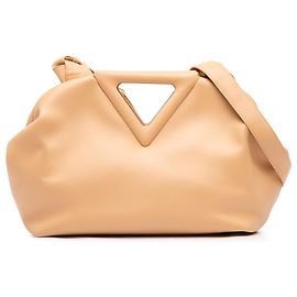 Bottega Veneta Sac à main The Point Triangle en cuir beige taille Medium Beige